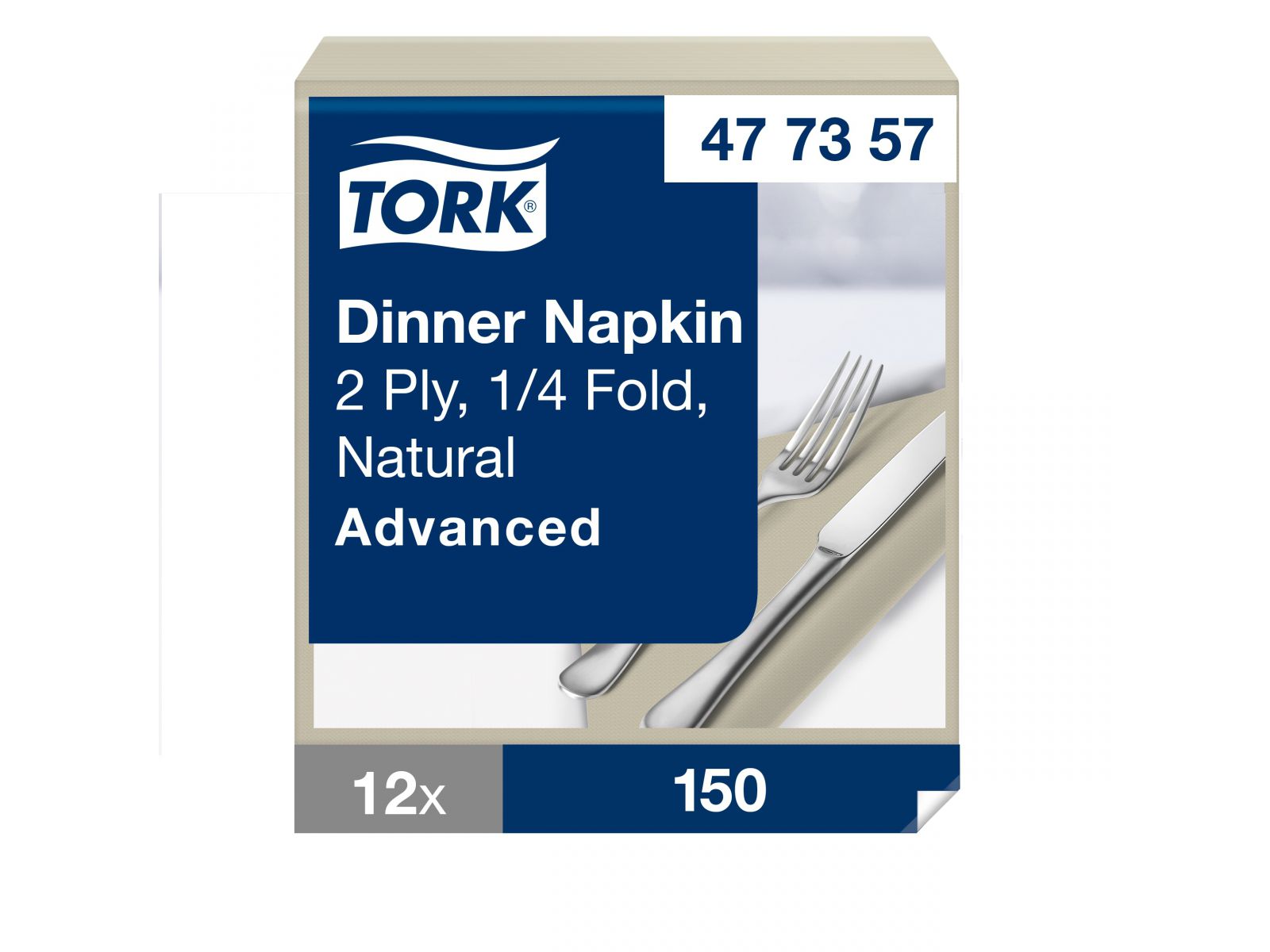 Serwetka TORK 39x39 477357 Naturalny Nadruk Karton 1800 serwetek (12 x 150) Składana 1/4
